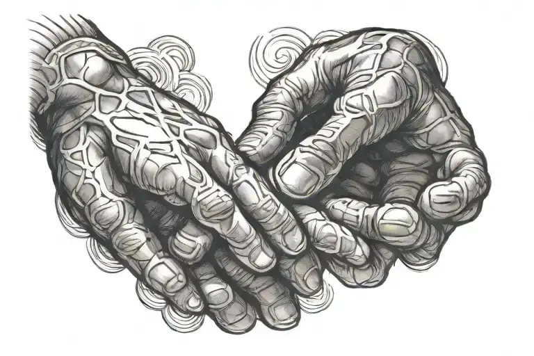 michelangelo touching hands tattoo design idea