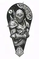 Galaxy Slayer ZED league of legends character surrounded tattoo design idea