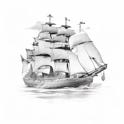 ship tattoo design idea