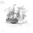 ship tattoo design idea