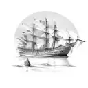ship tattoo design idea