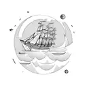 ship tattoo design idea