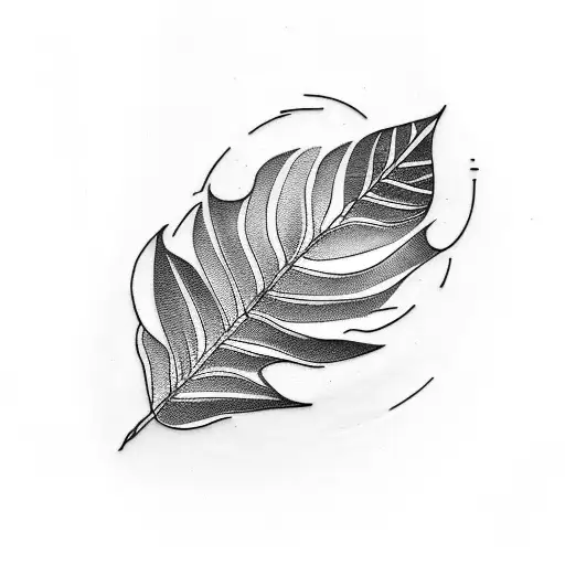 A simple rectangular tattoo featuring the veining of a pothos leaf tattoo design idea