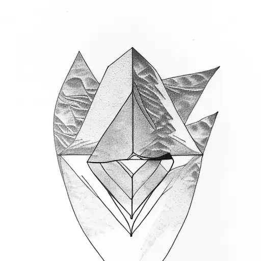 A simple geometric tattoo featuring the veining of a pothos leaf tattoo design idea
