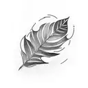 A simple rectangular tattoo featuring the veining of a pothos leaf tattoo design idea