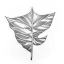 A simple rectangular tattoo featuring the veining of a pothos leaf tattoo design idea