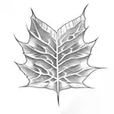 A simple rectangular tattoo featuring the veining of a pothos leaf tattoo design idea