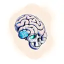 overthinking psilocybin brain optimism tattoo design idea