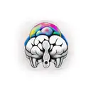 overthinking psilocybin brain optimism tattoo design idea