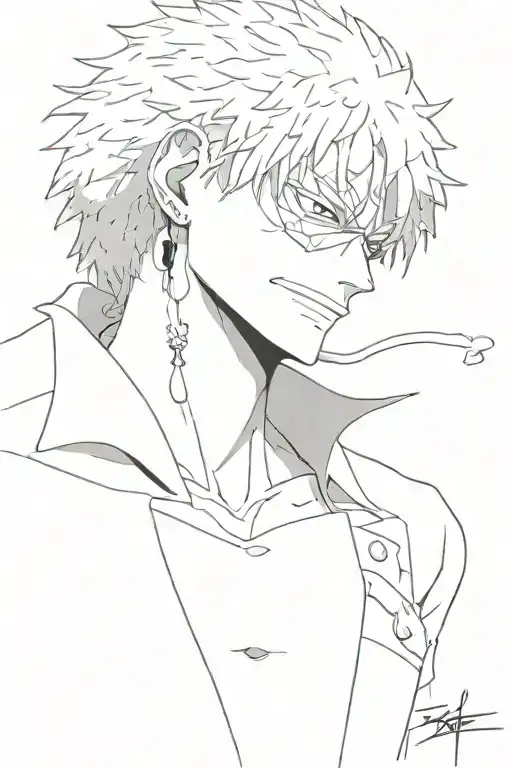 corazon (one piece) cuts the ties of doflamingo who controls trafalgar law tattoo design idea