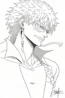corazon (one piece) cuts the ties of doflamingo who controls trafalgar law tattoo design idea