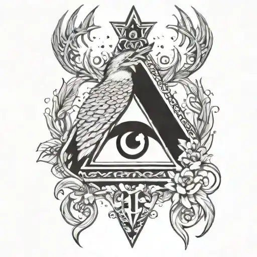 Leo, bucks, all-seeing eye, number 13, phoenix. tattoo design idea