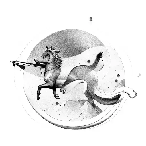 sagittarius + leo tattoo design idea
