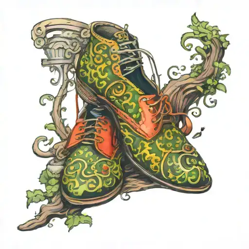 moss shoes tattoo design idea