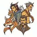 four villagers tattoo design idea