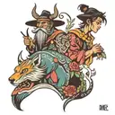 four villagers tattoo design idea