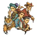 four villagers tattoo design idea