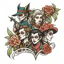 four villagers tattoo design idea