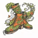 moss shoes tattoo design idea