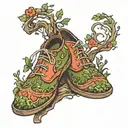 moss shoes tattoo design idea