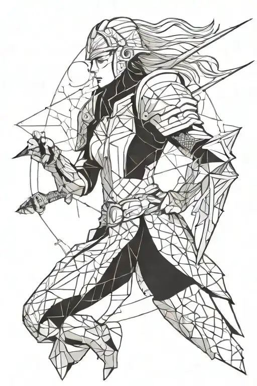 lady in full armour of God tattoo design idea