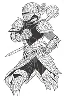 lady in full armour of God tattoo design idea