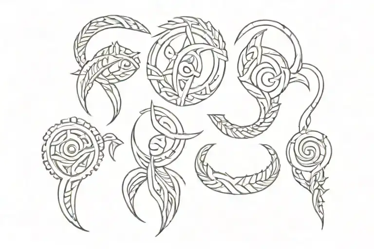 hindu polynesian band tattoo design idea