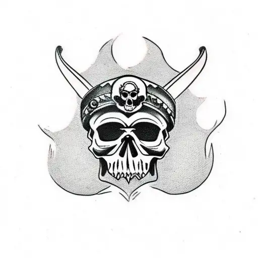 Skull, ukraine, viking tattoo design idea