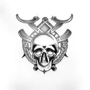 Skull, ukraine, viking tattoo design idea