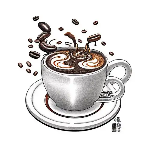 spilled coffee, Life provides the cup, YOU choose how to fill it,  tattoo design idea