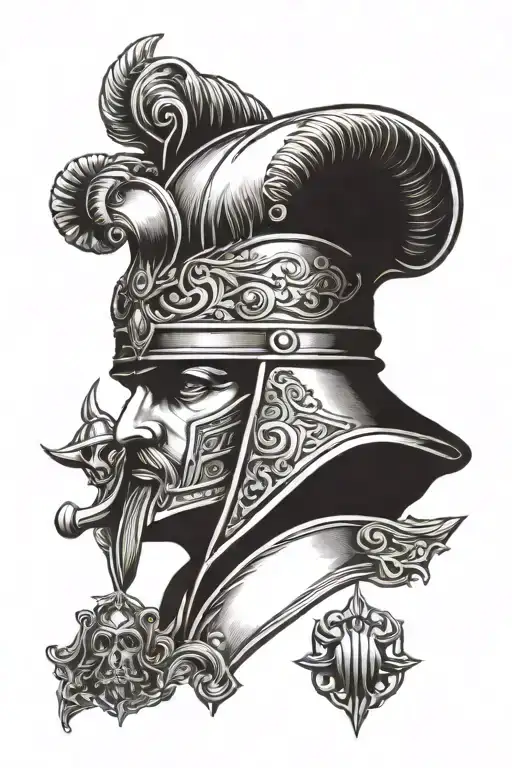 georgian king David gorgasali helmet tattoo design idea