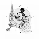 horseshoe with Mickey Mouse ears tattoo design idea