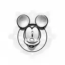 horseshoe with Mickey Mouse ears tattoo design idea