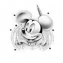 horseshoe with Mickey Mouse ears tattoo design idea