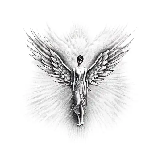 a wounded angel  tattoo design idea