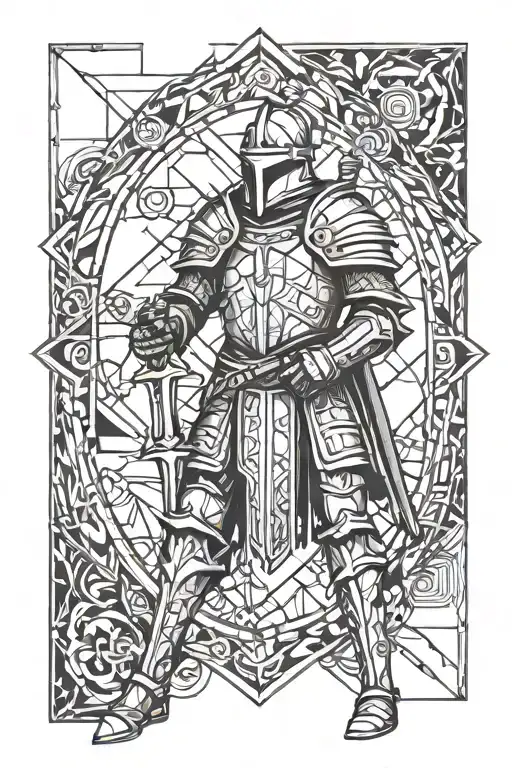 medieval knight tattoo design idea