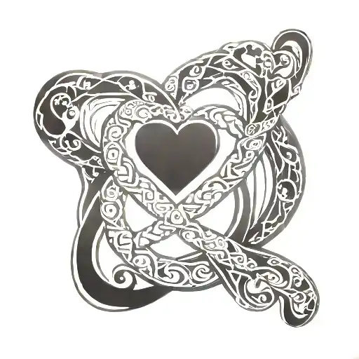 Infinity Symbol with mindi and a heart tattoo design idea