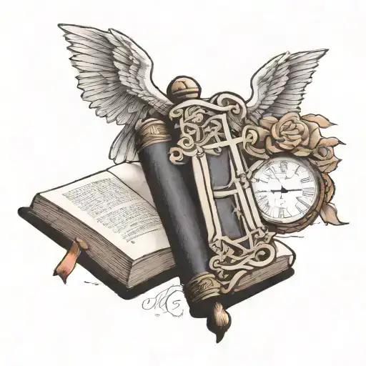 Bible with number 41  tattoo design idea