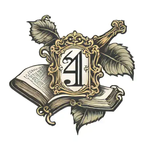 Bible with number 41  tattoo design idea
