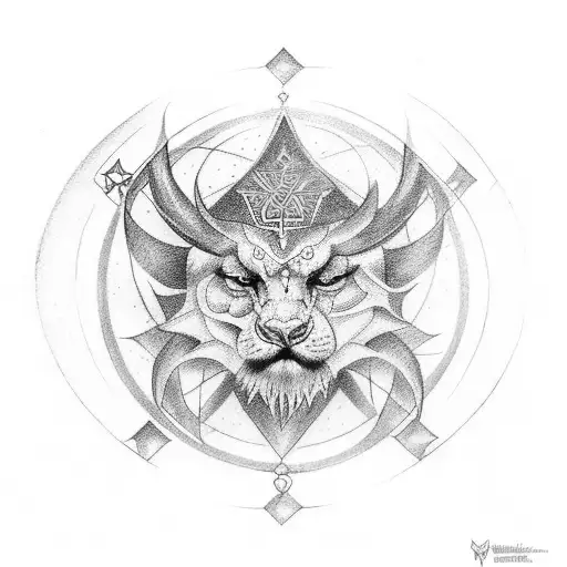 Slavic god Weles and his symbol tattoo design idea