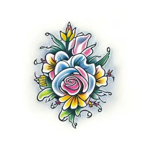 margaridas e flores tattoo design idea