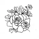 margaridas e flores tattoo design idea