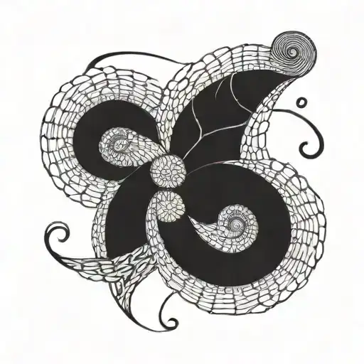 fibonacci spiral pattern tattoo design idea
