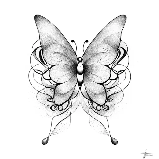 A symphony of musical notes forming the shape of a butterfly tattoo design idea