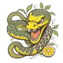 snake eat lemon tattoo design idea