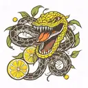 snake eat lemon tattoo design idea