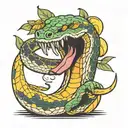 snake eat lemon tattoo design idea