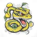 snake eat lemon tattoo design idea