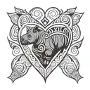 rhino heart   tattoo design idea