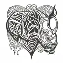 rhino heart   tattoo design idea